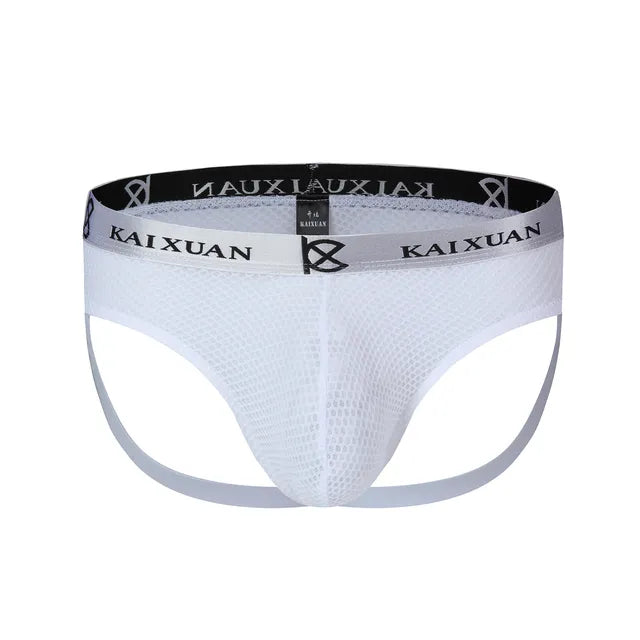 Breathable Solid Mesh Hollow Brief