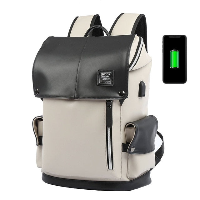 Minimalist Smart Casual Faux Leather Backpack