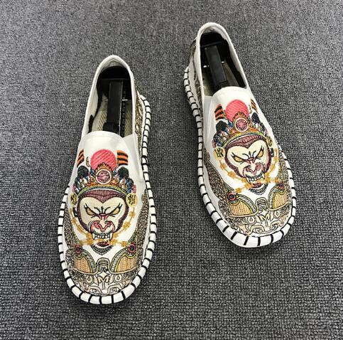 Canvas Vintage Mix Chinese Traditional Style Men Slip On Shoes - FanFreakz