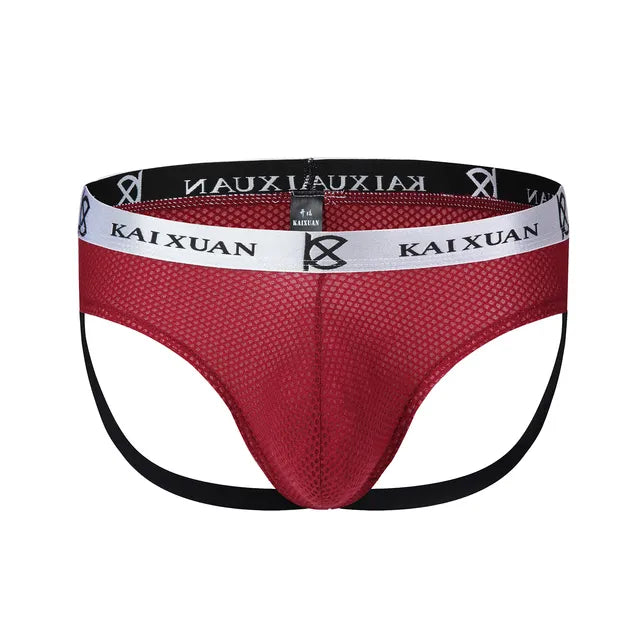 Breathable Solid Mesh Hollow Brief