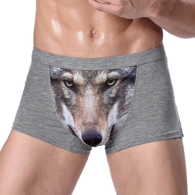 Wolf and Eagle Head Print Man Boxers