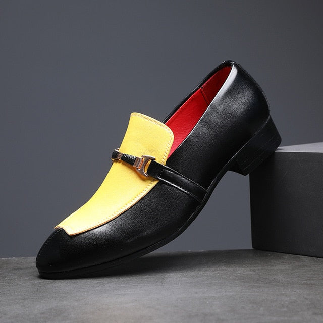 Handmade Patchwork Party Dress Style Men Loafers Shoes
