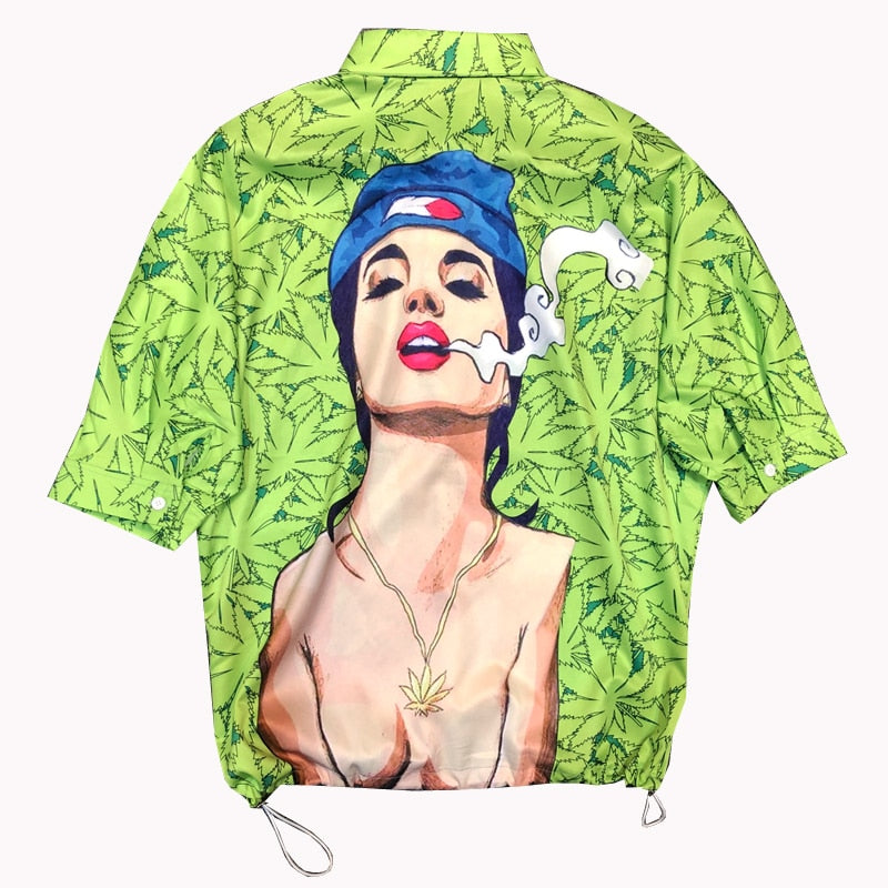 Chemises d'hommes de style décontracté d'impression de dos de femmes sexy