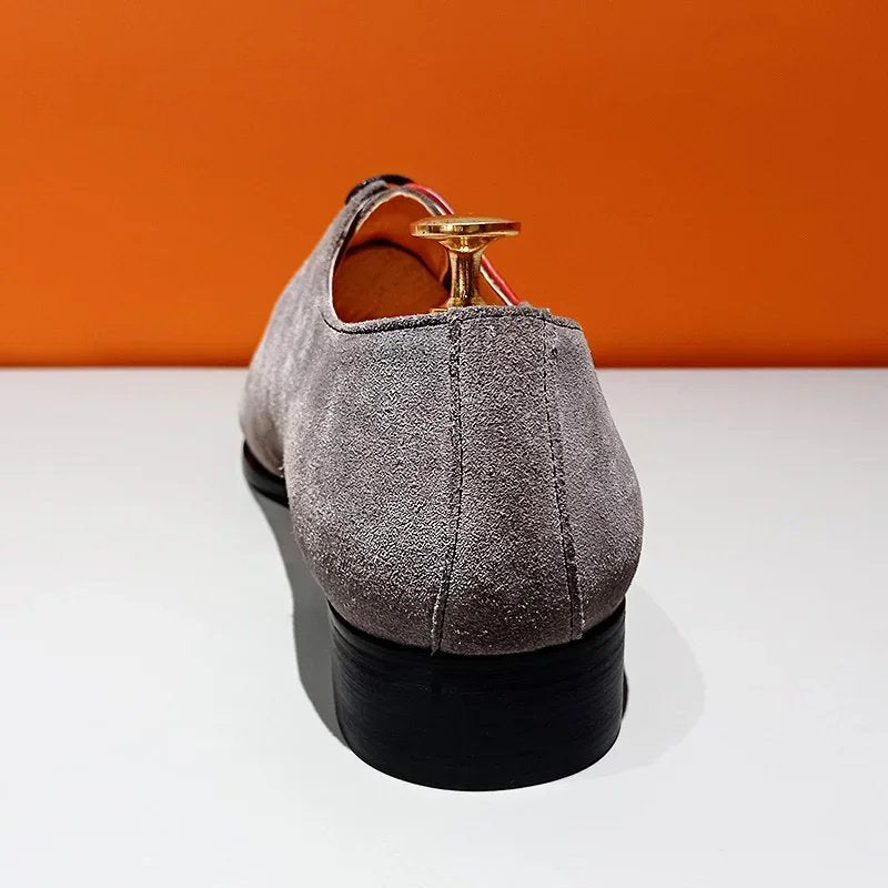 Suede Patchwork Crocodile Print Shoes