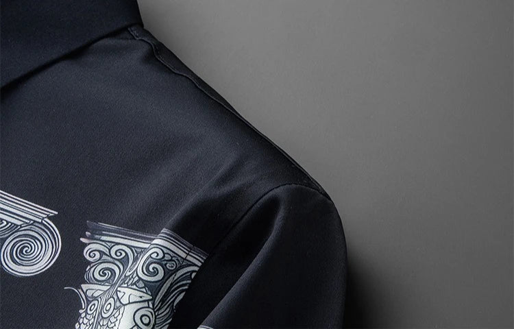 Roman Column Print Style Men's Shirt