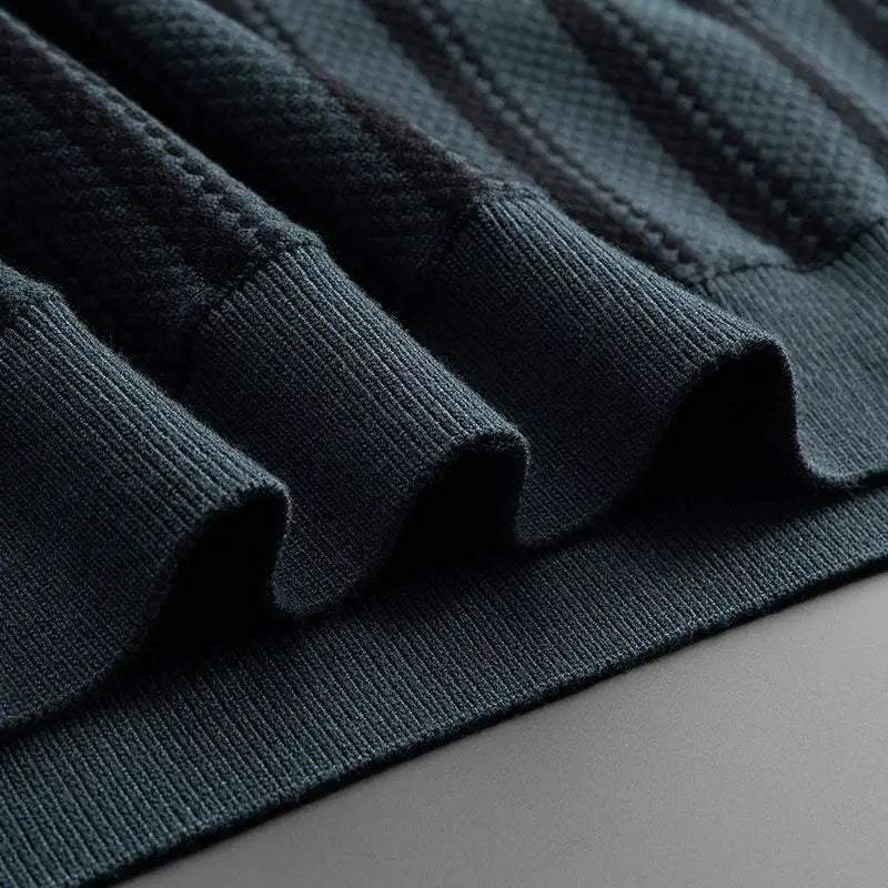 Round Neck Striped Knitted T-Shirt