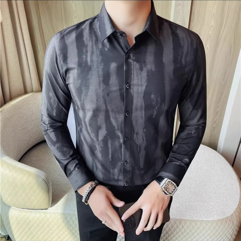 Tie Dye Striped Long Sleeve Shirt