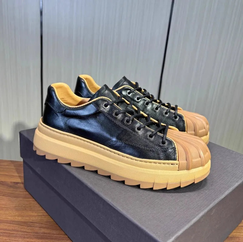 Retro Leather Shell Toe Sneakers