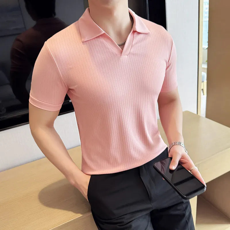 Casual Fashion Simple V-neck Polo Shirt