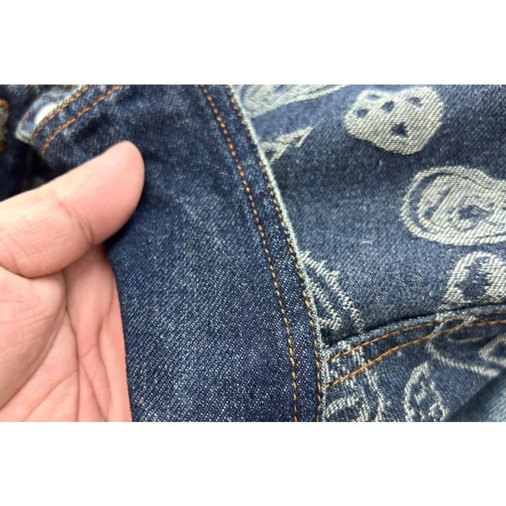 Paisley Pattern Retro Men's Denim Shirt