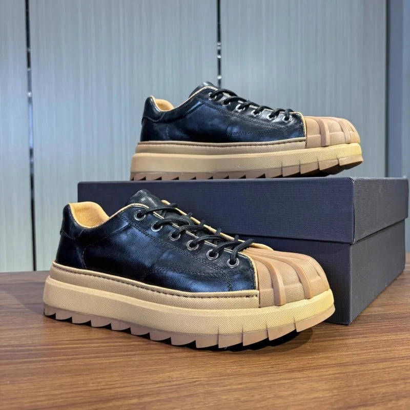 Retro Leather Shell Toe Sneakers