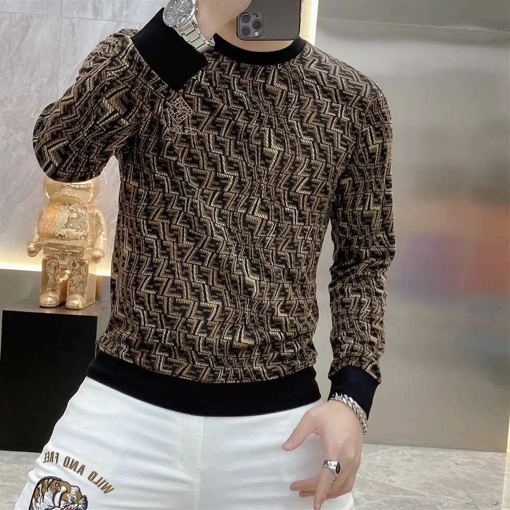 Fashion Geometric Printing Style Sweater
