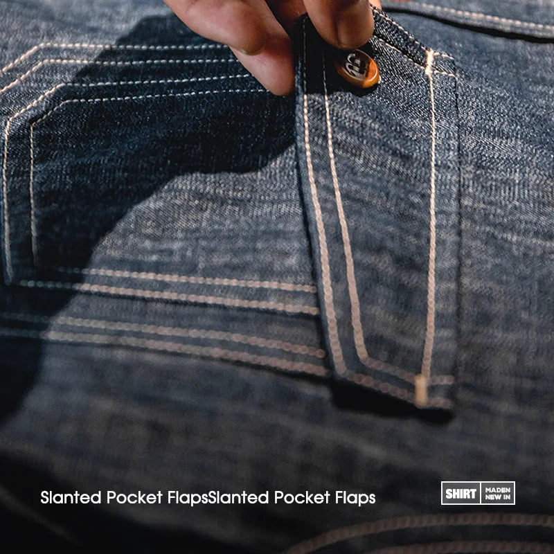 Retro Thin Long-Sleeved Denim Shirt