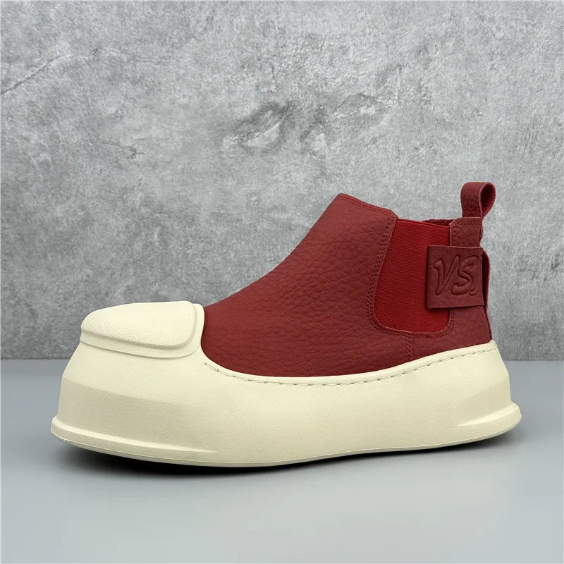 Thick Sole Slip-On High-Top Sneakers