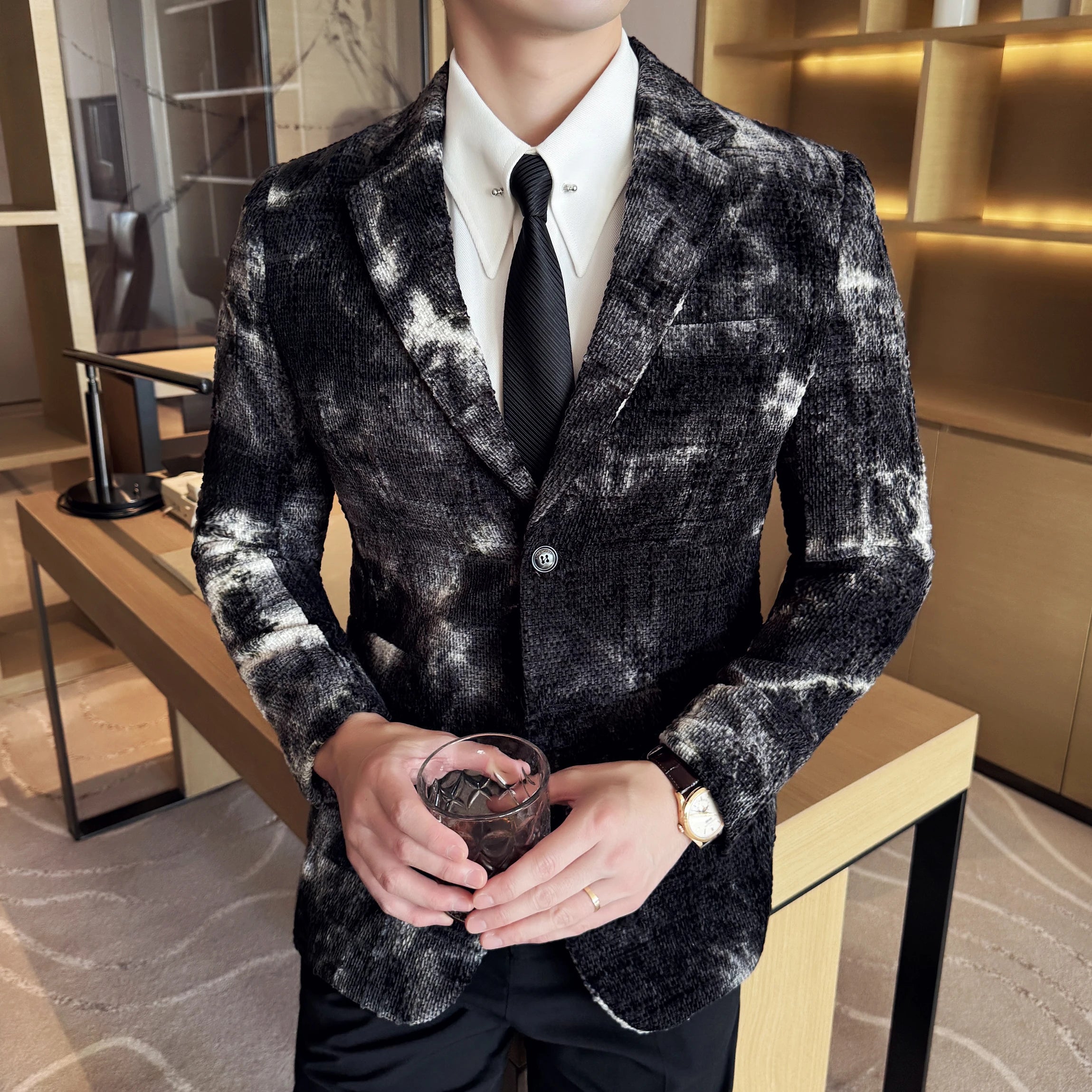 Tie Dye Chenille Men's Blazer