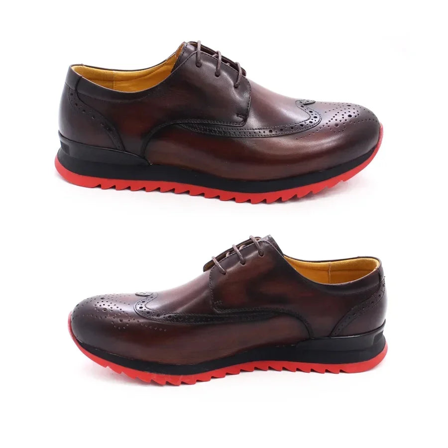 Wingtip Leather Brogue Style Sneakers