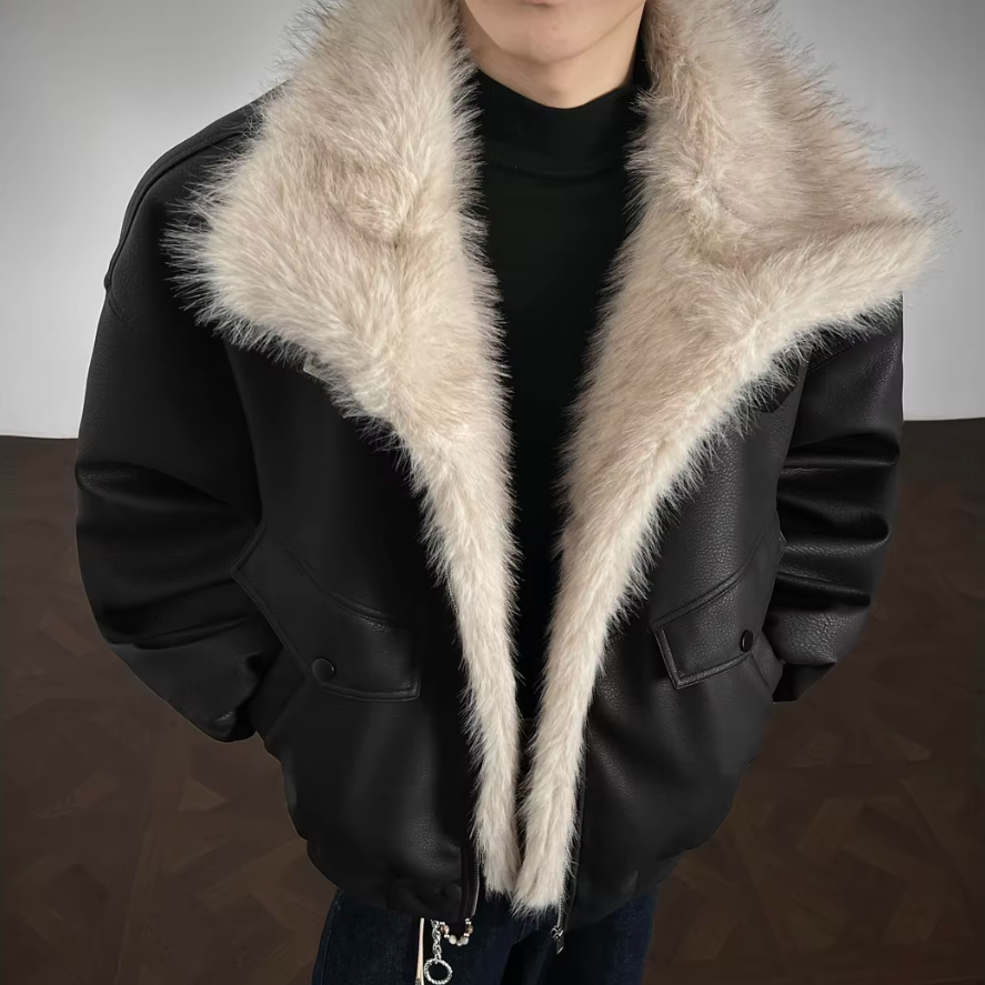 Fur Collar 2 Layers Patchwork Jackets