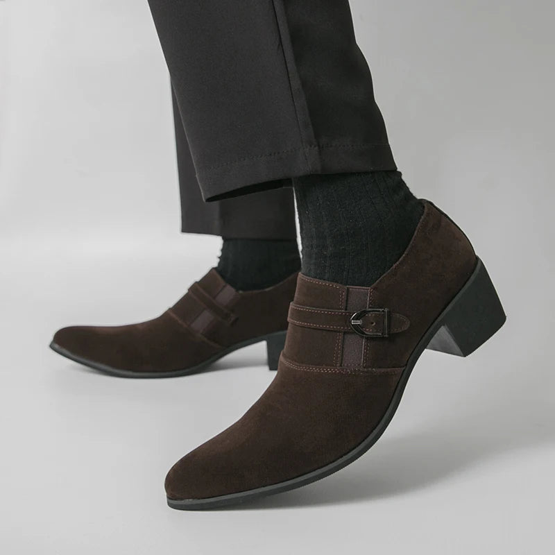 Suede Heeled Banquet Men's Shoes