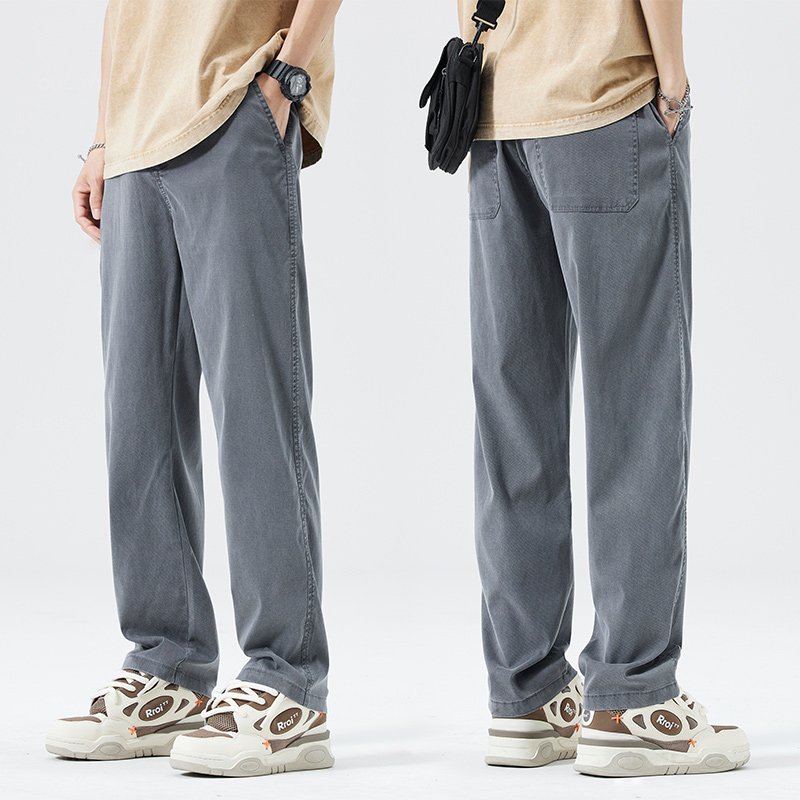 Soft Lyocell Straight Drawstring Pants