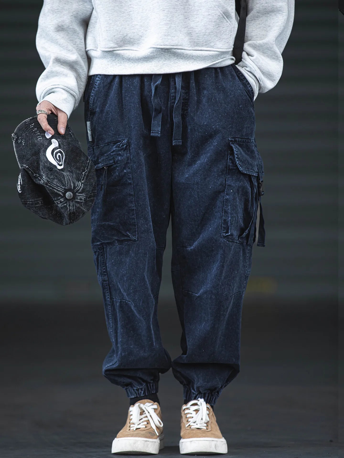 Oversized Baggy Washed Cargo Jogger Pants