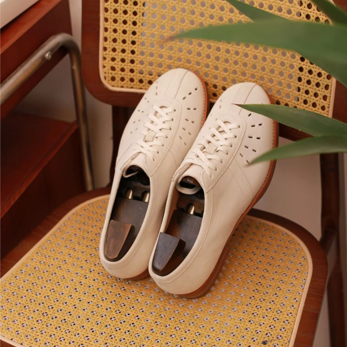 Minimalist Perforated Leather Sneakers