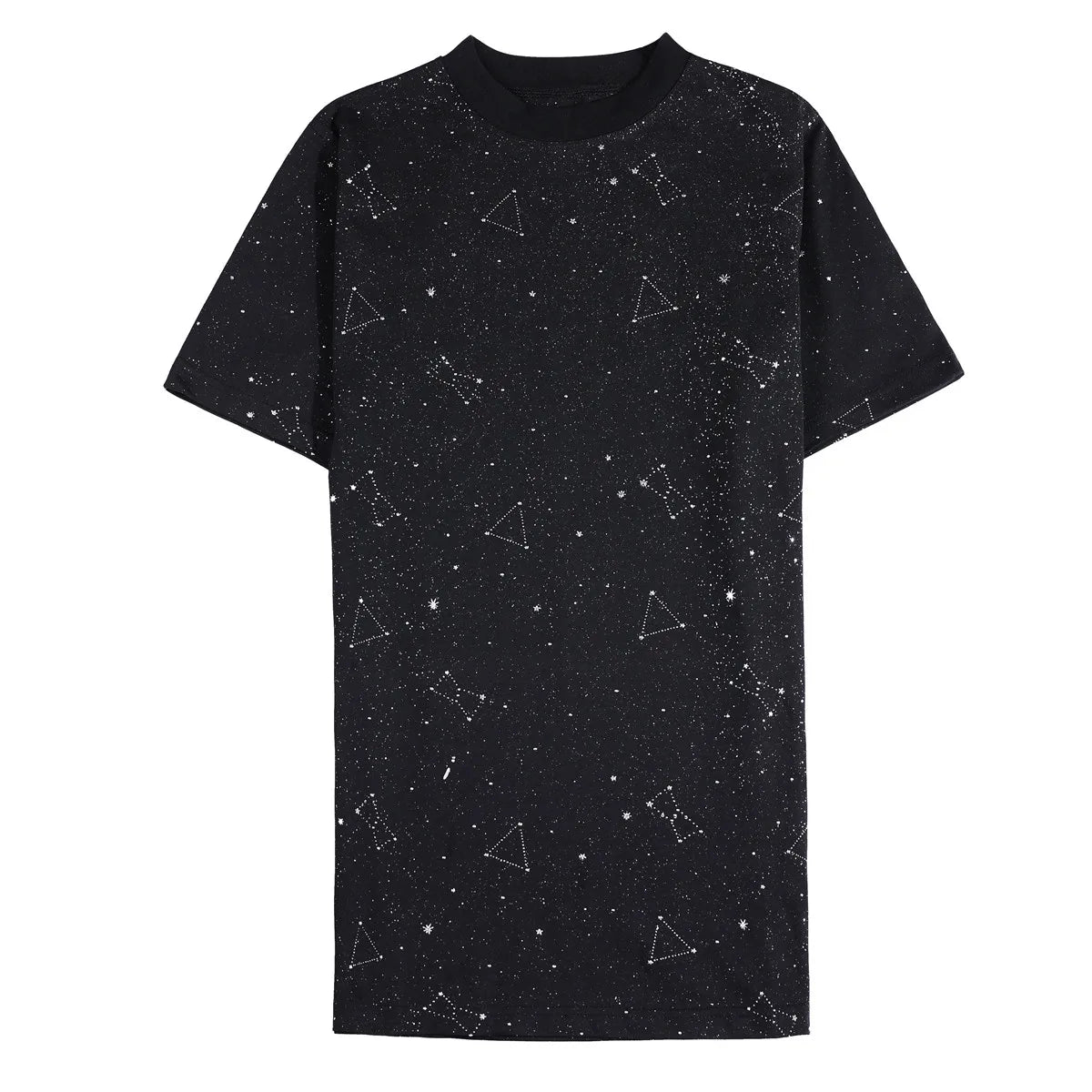 Luminous Stars Pattern Slim-Fit T-Shirt