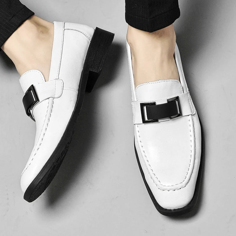 Polished Leather Business Loafers