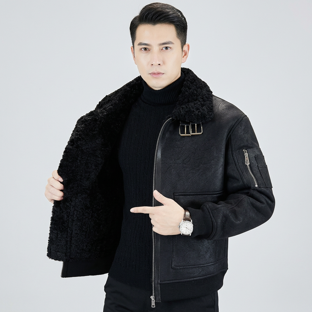 Winter Buckle Strap Arm Pocket Jacket