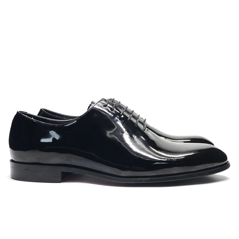 Contrast Lace-Up Smooth Leather Shoes