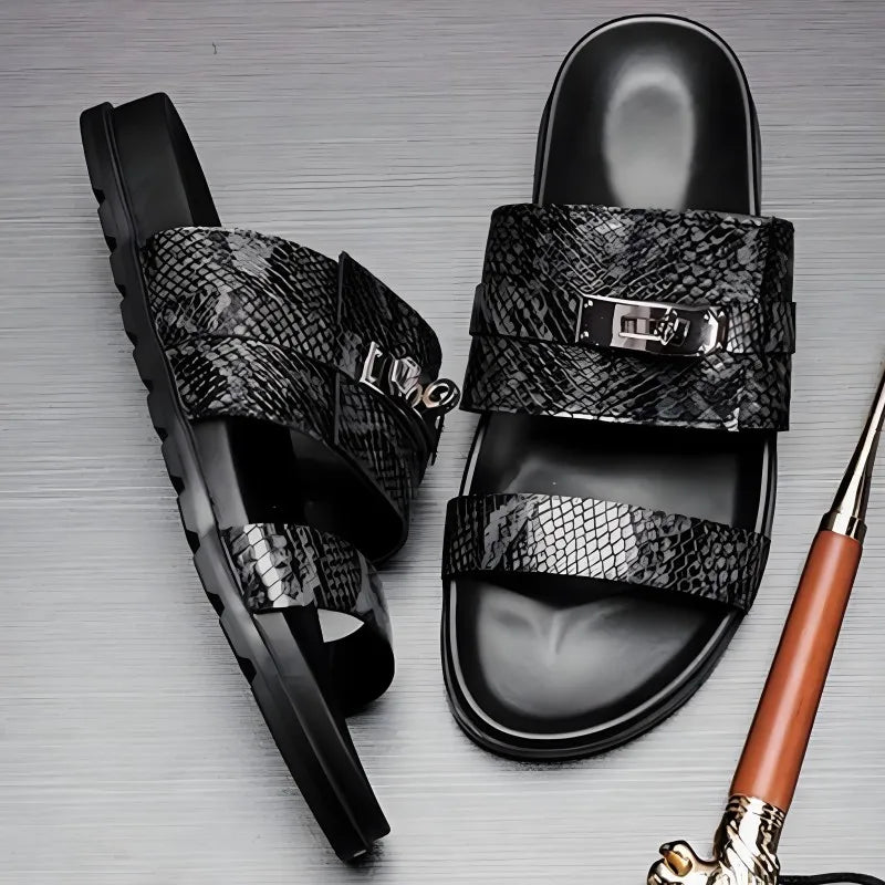 Snakeskin Genuine Leather Slippers