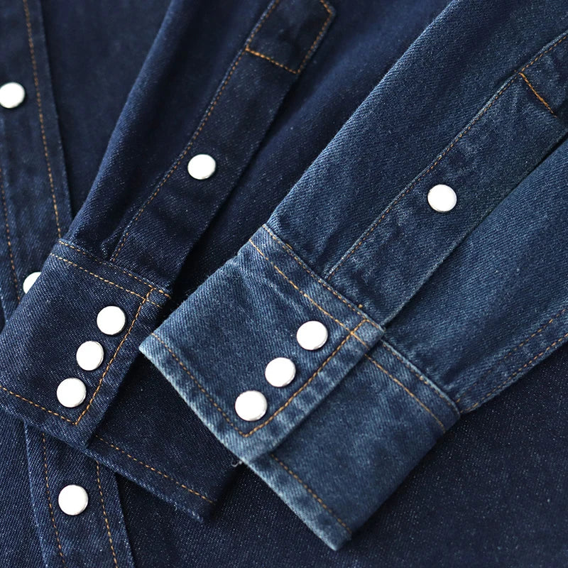 Multi-Pocket Deinm Retro Shirt