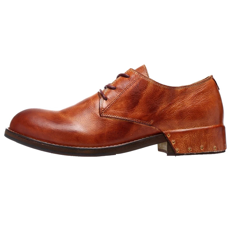 Goodyear-Welted Vintage Leather Derby Shoes