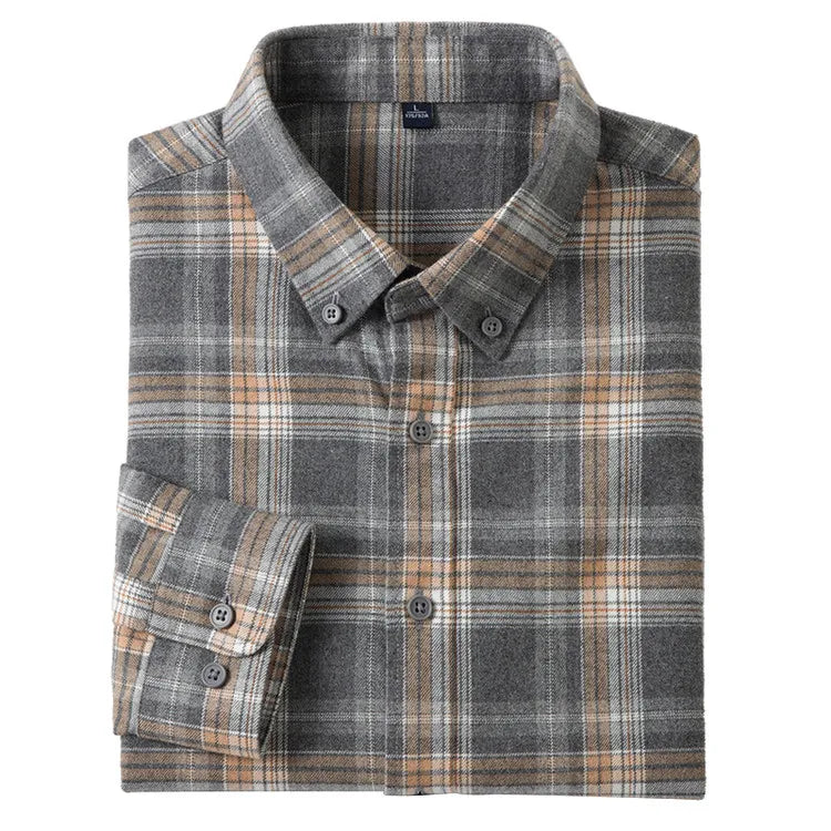 Plaid Cotton Flannel Men's Shirt