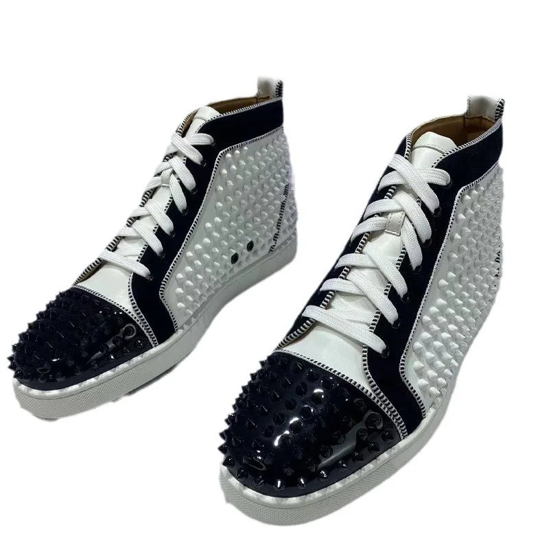 Flat Classic Rivets Lace Up Sneakers