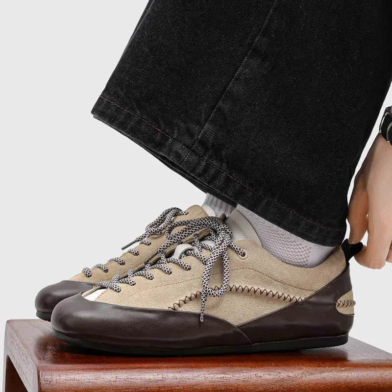 Faux Nubuck Solid Lace-Up Sneakers