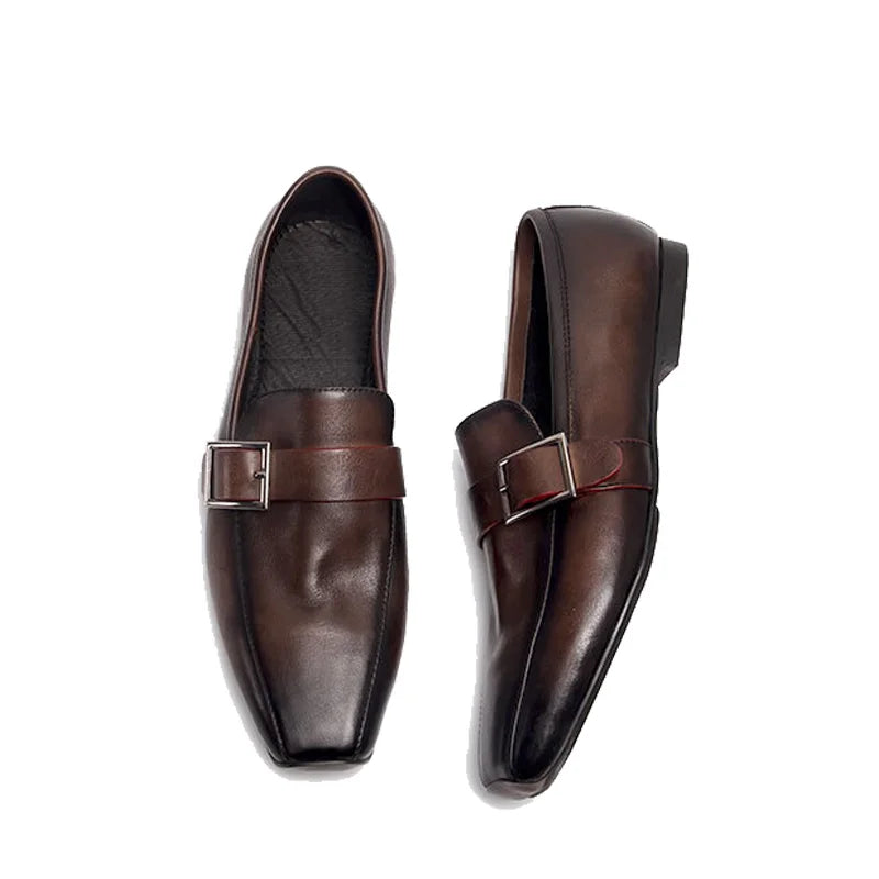 Square Toe Hasp Closure Loafers
