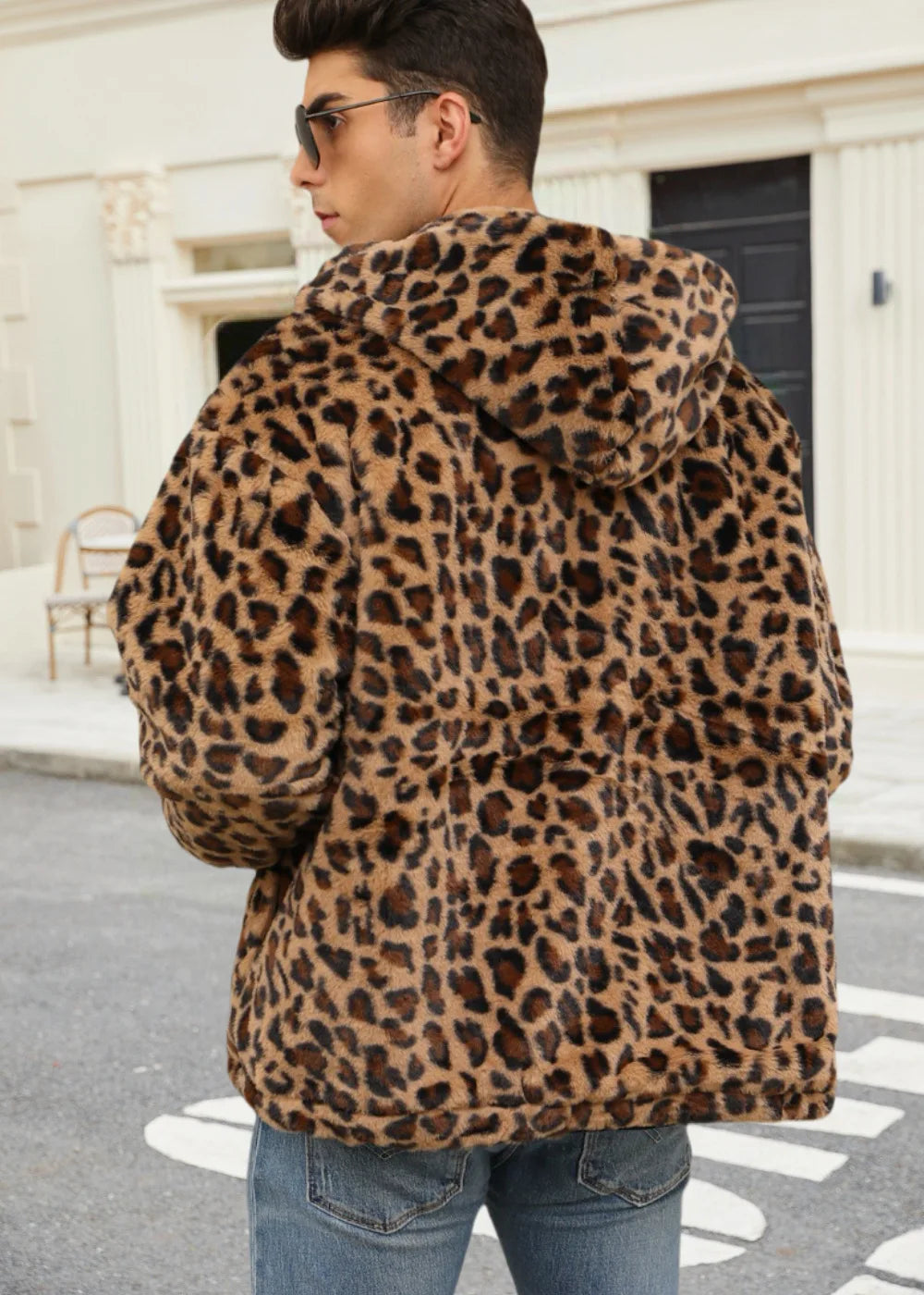 Colorful Leopard Print Plush Warm Jacket