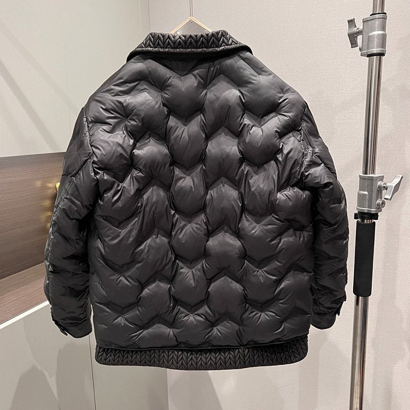 Casual Black Splicing Padded Jacket