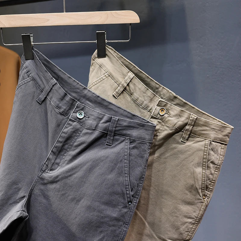 Side Pockets Casual Cotton Pants