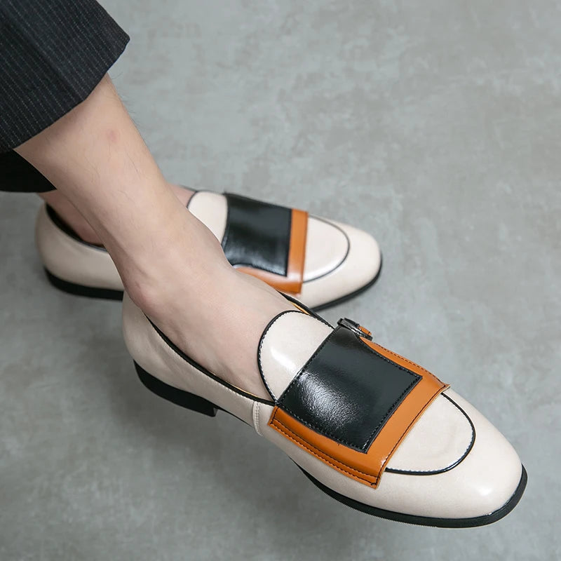 Patchwork Color-Blocking Loafers