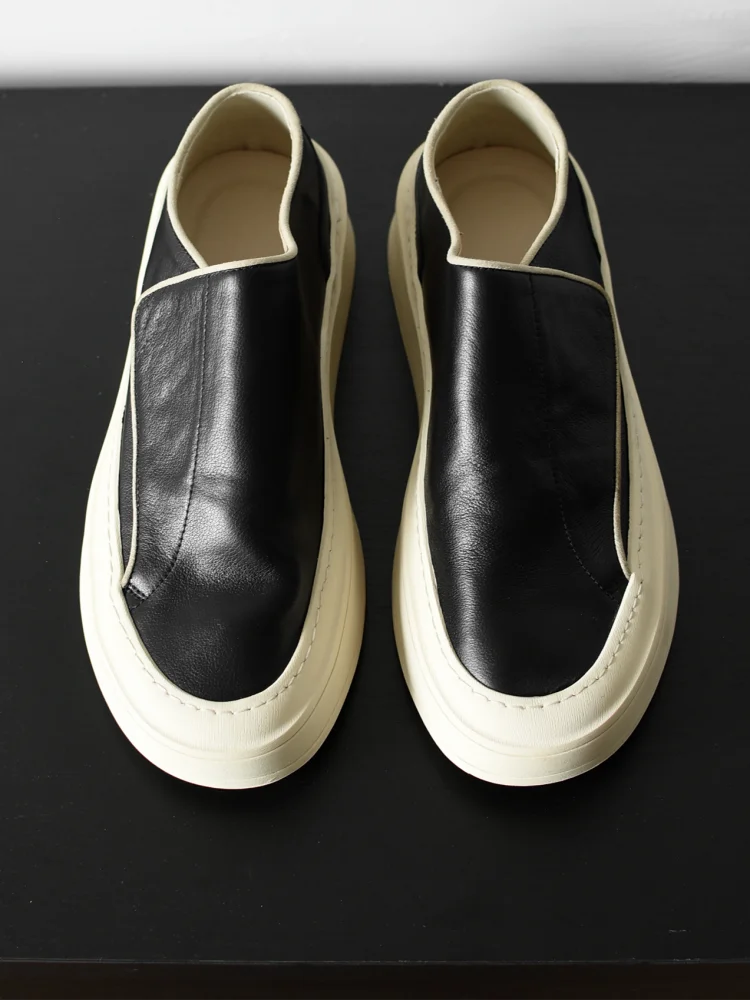 Casual Handmade Genuine Leather Slip On Sneakers