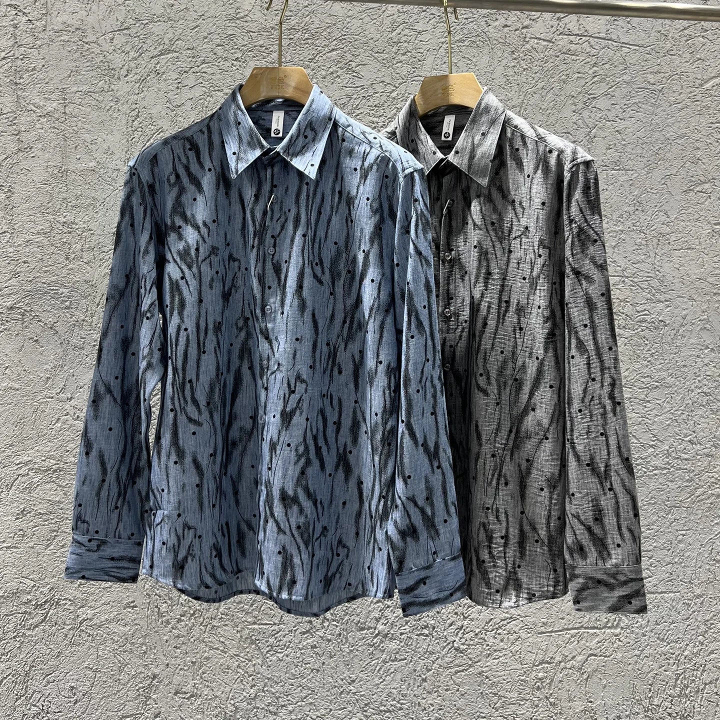 Striped Polka Dot Jacquard Shirt