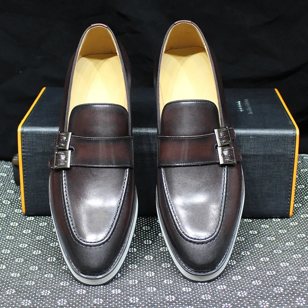 Double Buckle Slip-On Casual Loafers