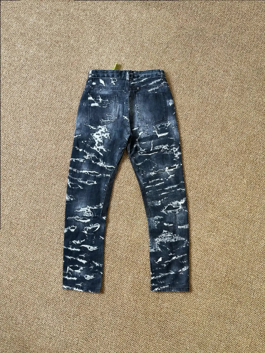 Distressed Washed Straight Denim Jeans