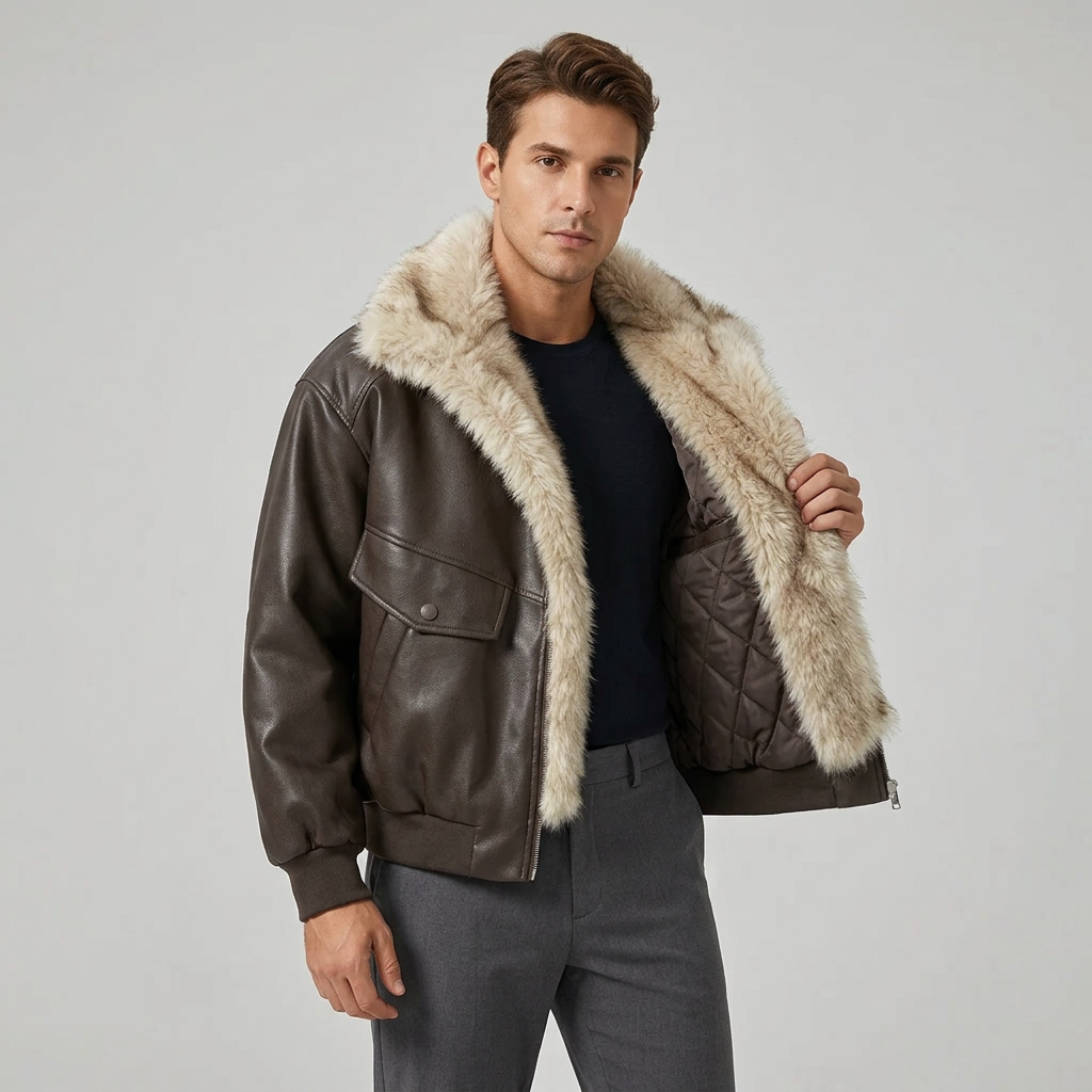 Fur Collar 2 Layers Patchwork Jackets