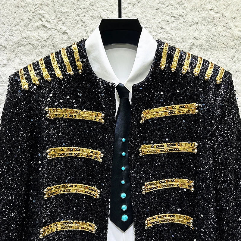 Embroidery Sequin Performance Blazer