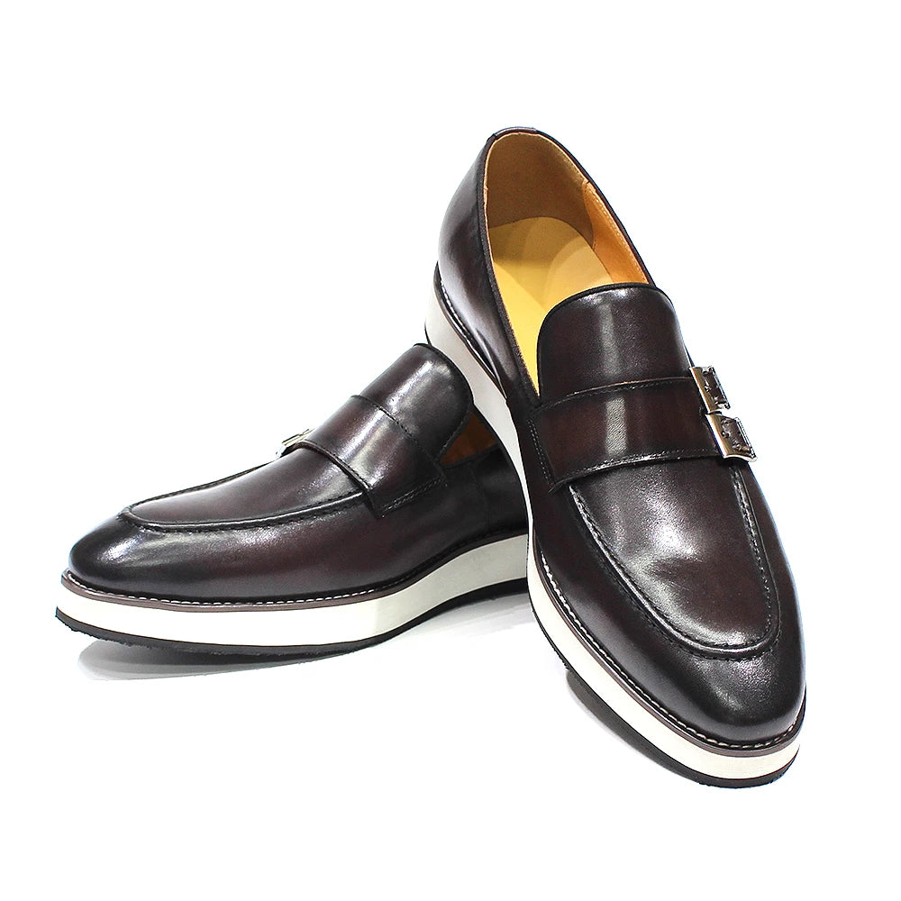 Classic Men's Double-Buckles Monk Loafers