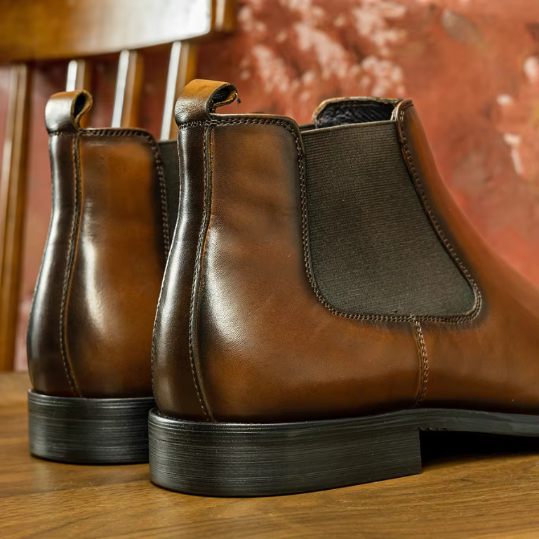 Elegant Solid Leather Chelsea Boots