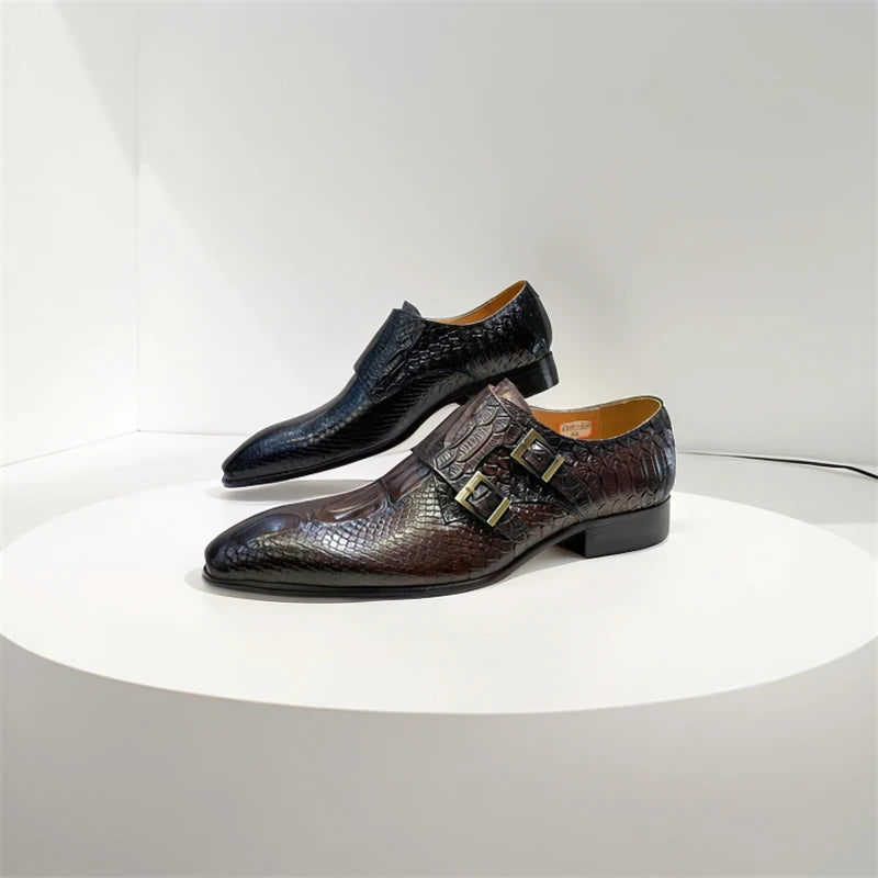 Formal Double Buckle Monk Shoes