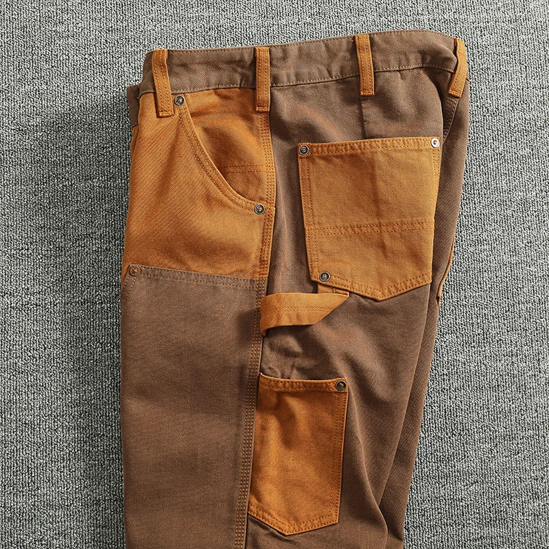 Coffee-Brown Loose Cargo Pants